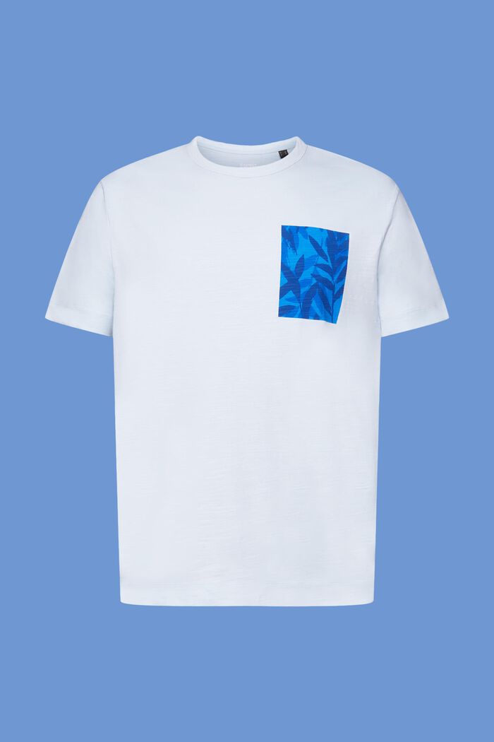 Jersey-T-Shirt mit Brust-Print, 100 % Baumwolle