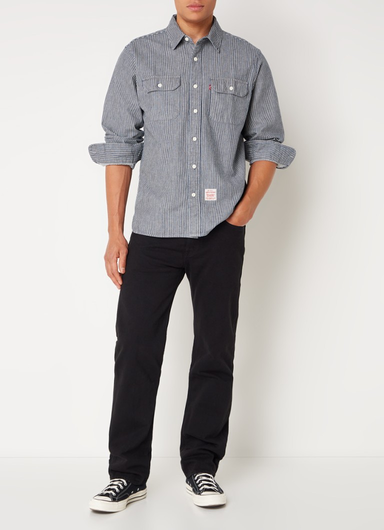Levi's majica Regular fit s črtastim potiskom in prsnimi žepi