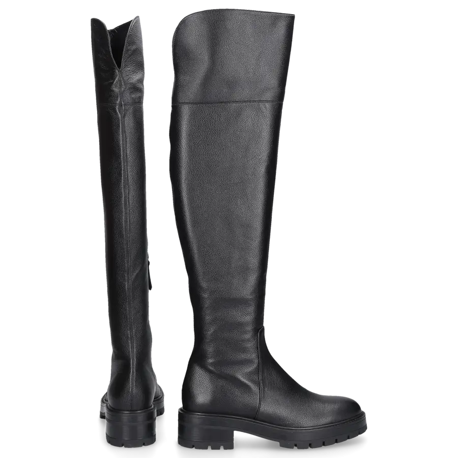 Aquazzura - Stiefel WHITNEY BOOT FLAT Kalbsleder - schwarz