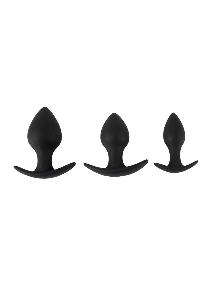 Black Velvets Analplug 3-teiliges Anal-Trainer-Set in schwarz günstig kaufen 10 cm