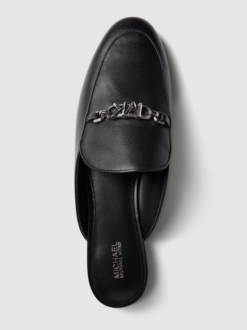 Loafer aus Leder mit Label-Applikation Modell 'TIFFANIE' in schwarz