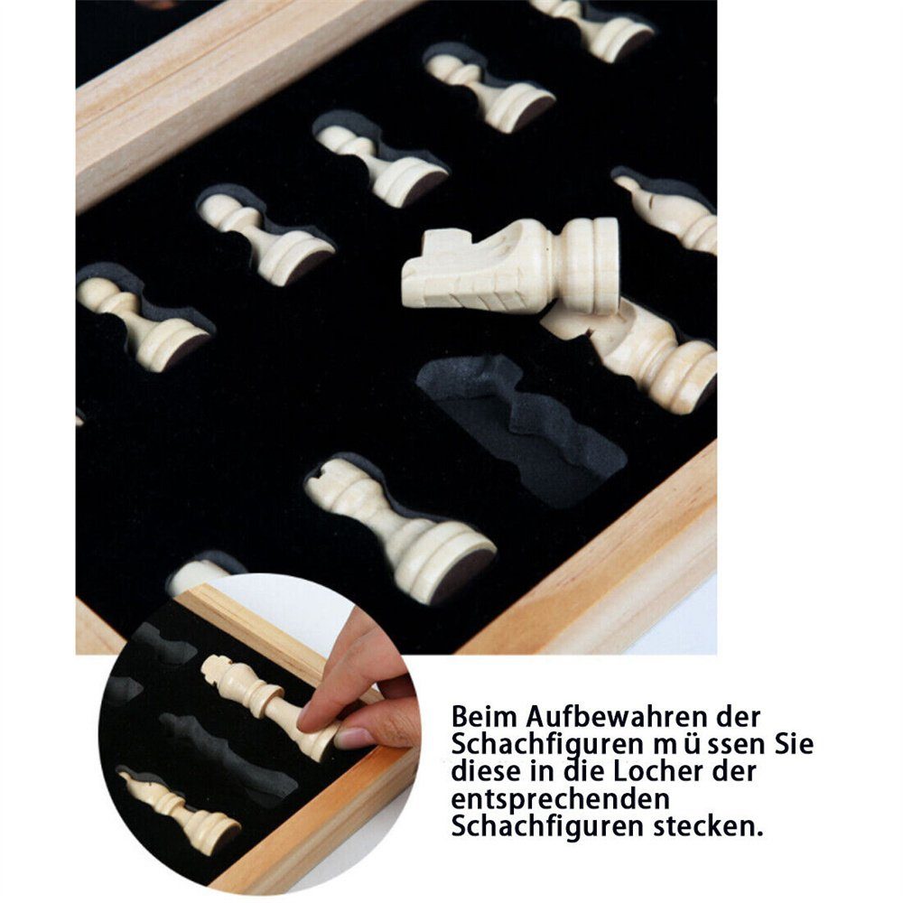 Dekorative Spieler Magnetische Holz Schach 39*39cm Schach Schachspiel mit Schachfiguren (1-tlg) Strategiespiele für Kinder