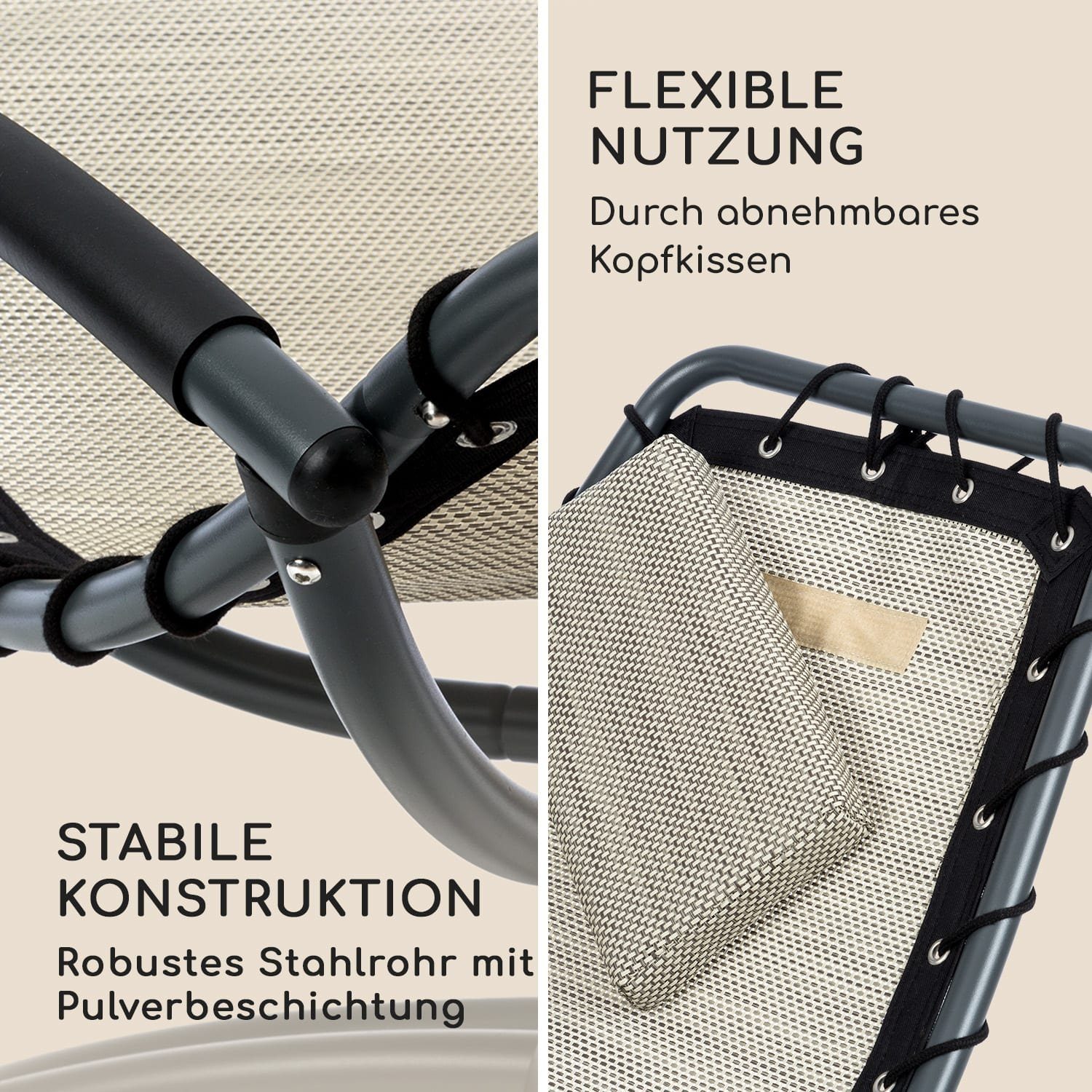 blumfeldt Gartenliege The Chiller Schwingliege, Schwingeffekt, ergonomisch geformte Gartenliege