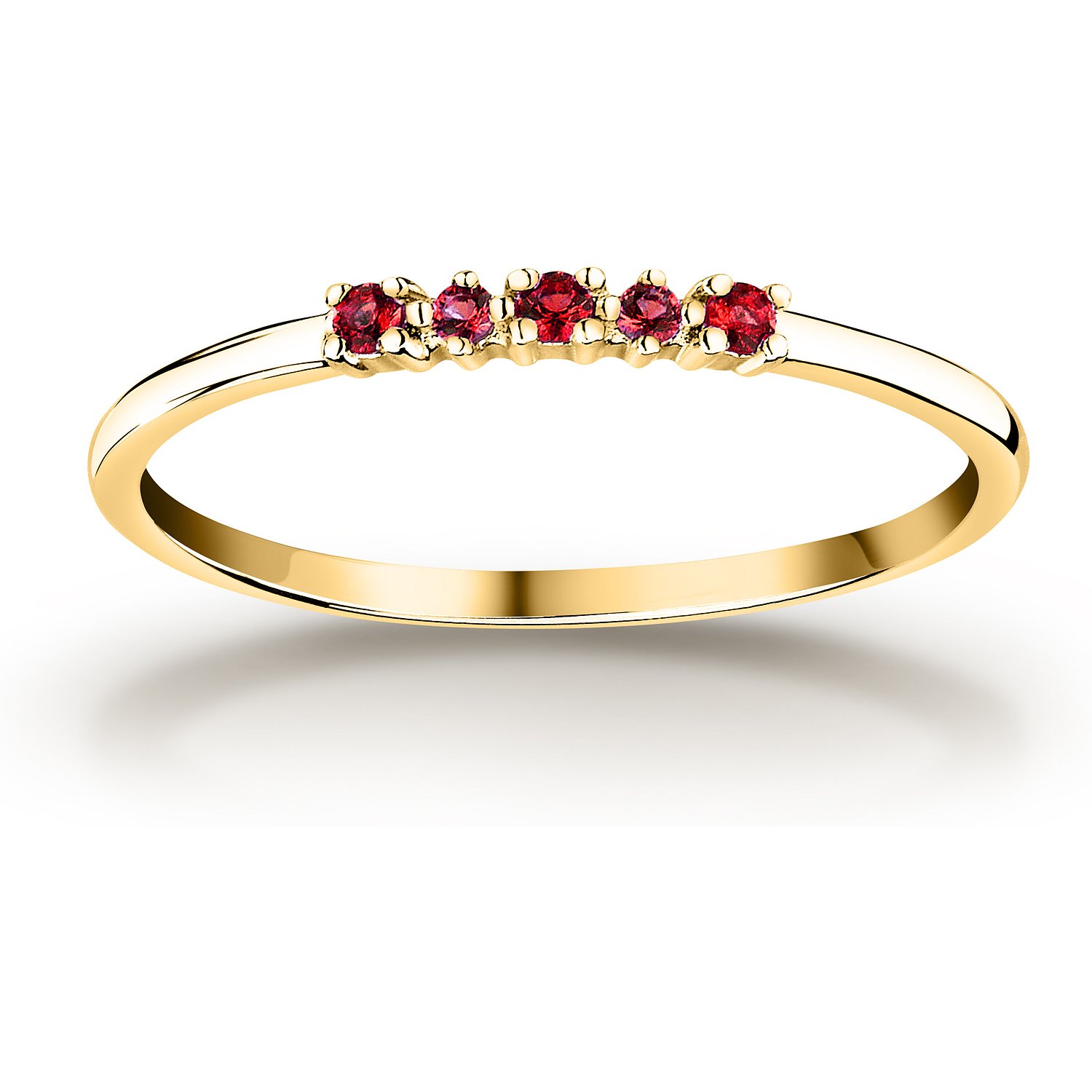 Anillos de diamantes vivos en oro amarillo y rojo.