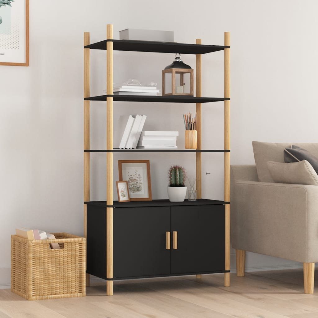 vidaXL Sideboard Highboard Schwarz 80x40x153 cm Holzwerkstoff (1 St)