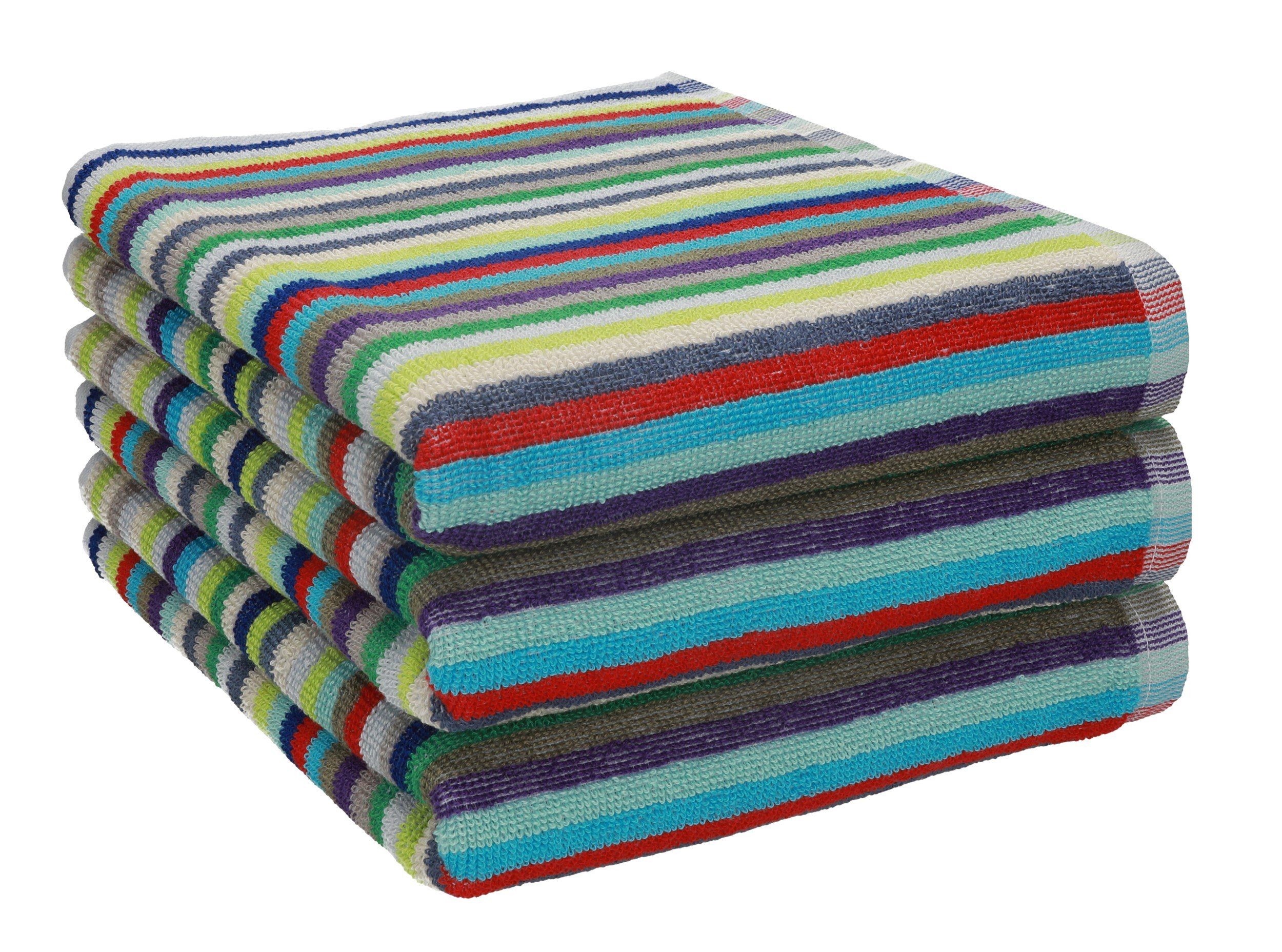 Betz Handtuch Set Arbeitshandtücher Set HELGOLAND 50 x 90 cm 100% Baumwolle bunt, 100% Baumwolle