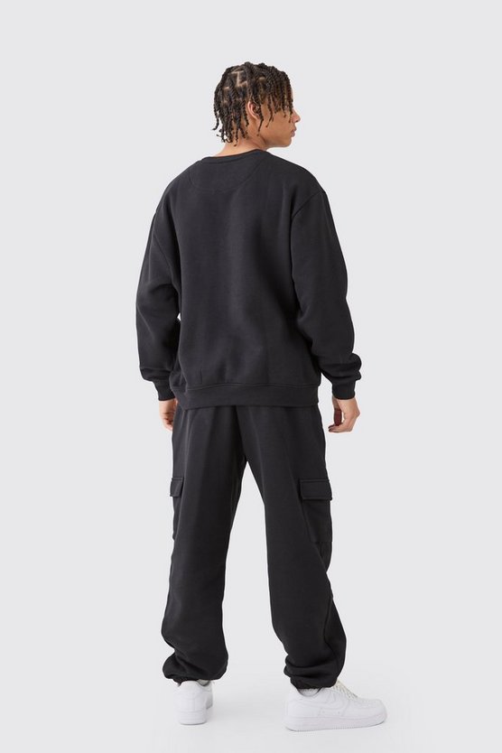 Oversize Man Signature Cargo Sweatshirt-Trainingsanzug