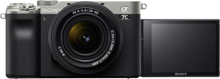Sony ILCE-7CLS A7C mit SEL2860 Systemkamera (FE 28–60 mm F4–5,6, 24,2 MP, FE 28–60 mm F4–5,6, 24,2 MP, 4K Video, 5-Achsen Bildstabilisierung)