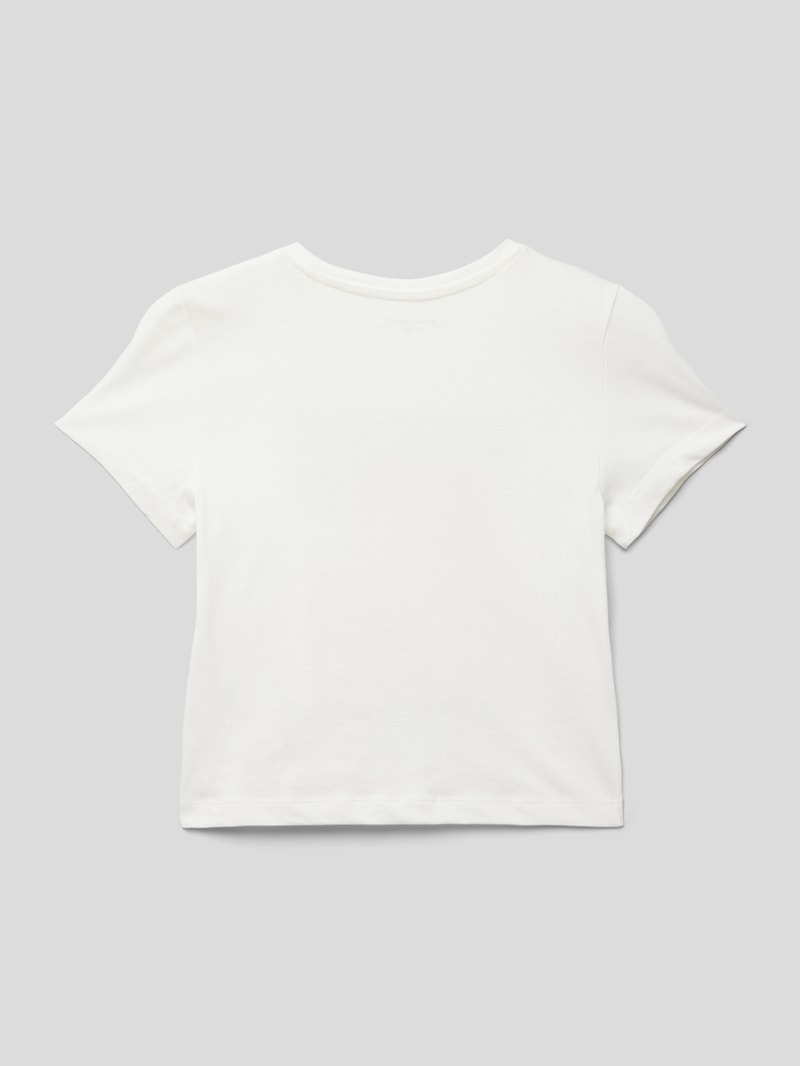T-Shirt mit Motiv-Detail in weiß
