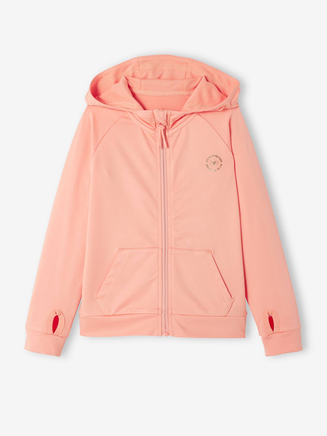 Ensemble de sport sweat zippé et legging technique fille pêche