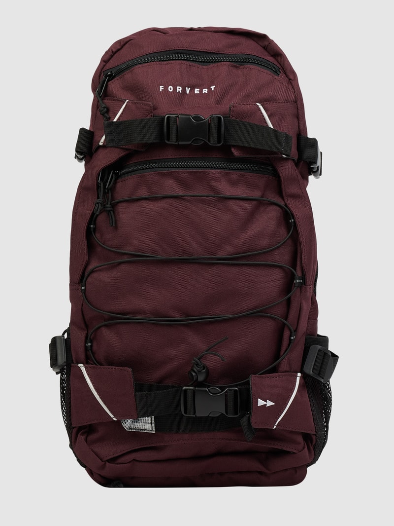 Rucksack mit Label-Details Modell 'LOUIS' in aubergine