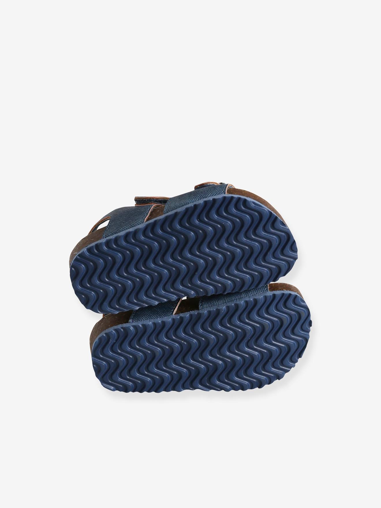 Sandales effet jean bébé bleu
