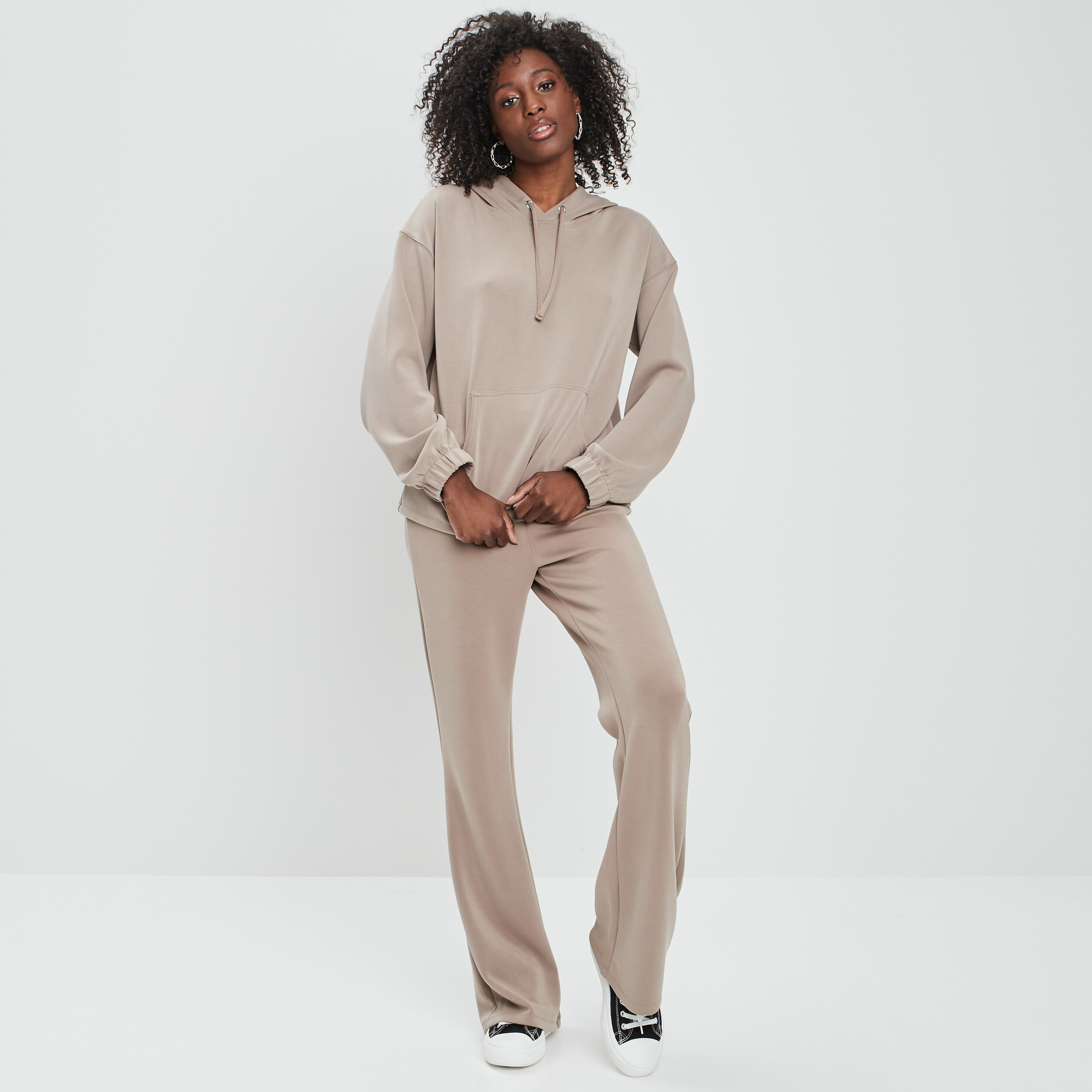 Sweat à capuche hoodie taupe femme | La Halle