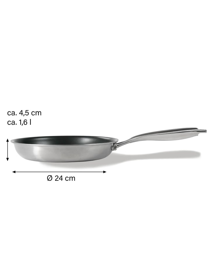 Stoneline Edelstahlpfanne Bratpfanne | ohne Deckel in Edelstahl | 24cm günstig kaufen 24 cm