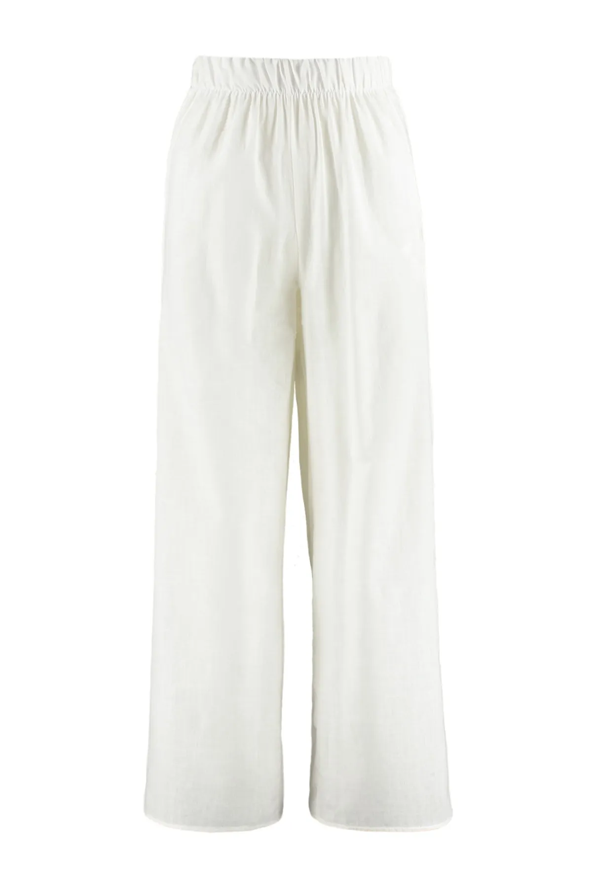 Trendyol Collection  Ecru gewebte Hose mit Schlitz aus 100 % Baumwolle TBESS21PL0493