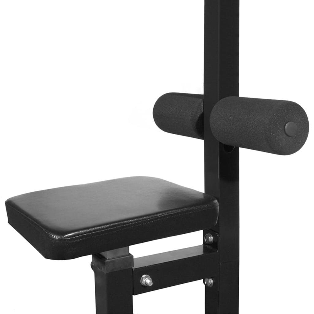 vidaXL Hantelbank Kraftturm mit Langhantel und Kurzhantel-Set 30,5 kg
