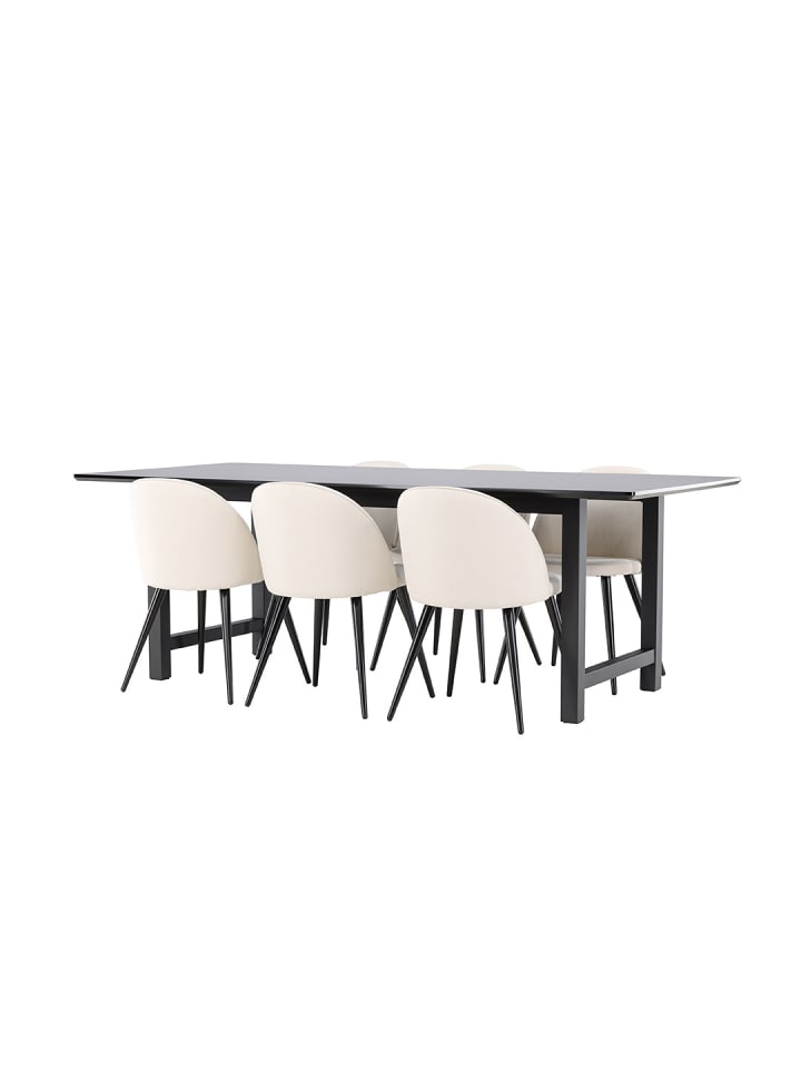 ebuy24 Essgruppe Oslo (7-teilig) Beige 220 x 100 cm günstig kaufen onesize