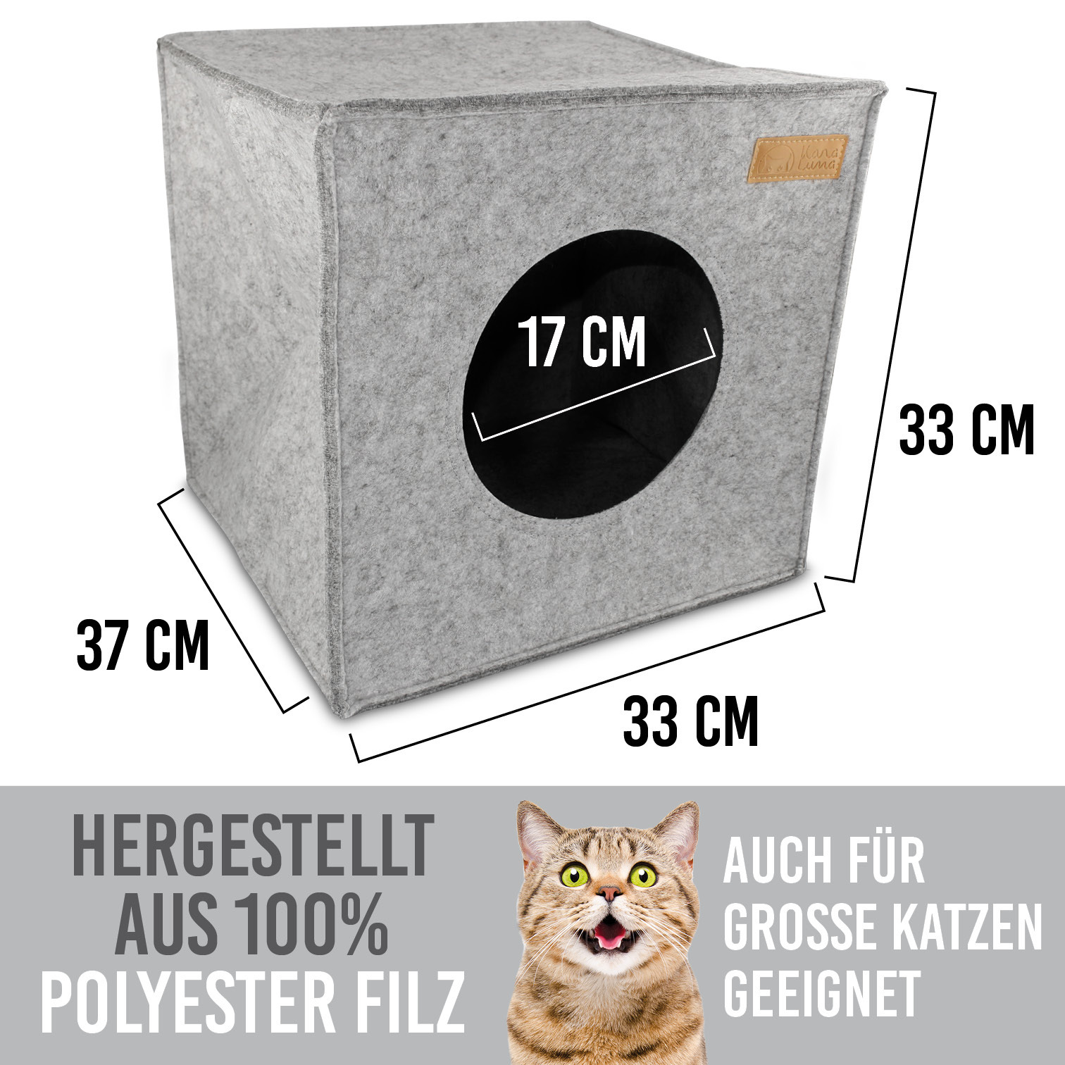 KaraLuna Katzenhöhlen KaraLuna Katzenhöhle aus Filz fürs Regal hellgrau