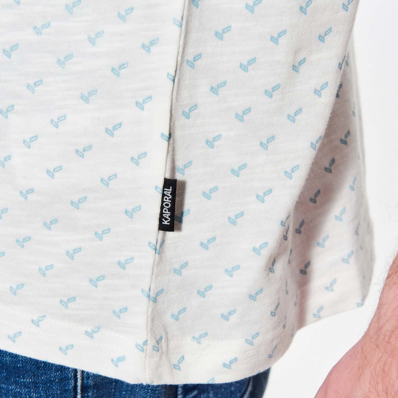 PEDRO  T-shirt blanc logo all over Homme en 100% coton bio