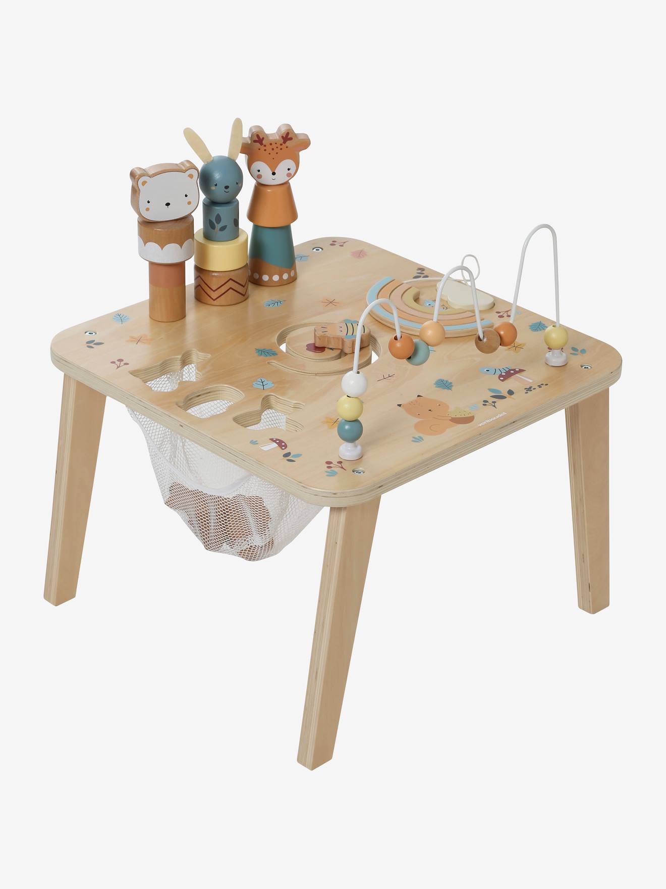 Table d'activités Les amis de la forêt en bois FSC® vert