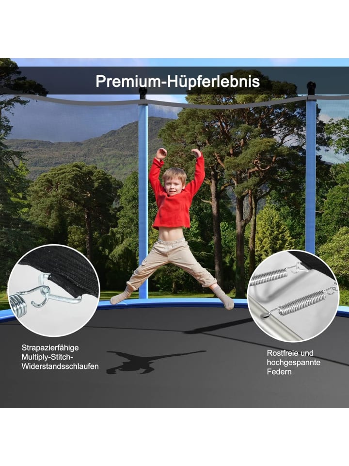 COSTWAY Trampolin φ244cm Outdoor in Blau günstig kaufen onesize