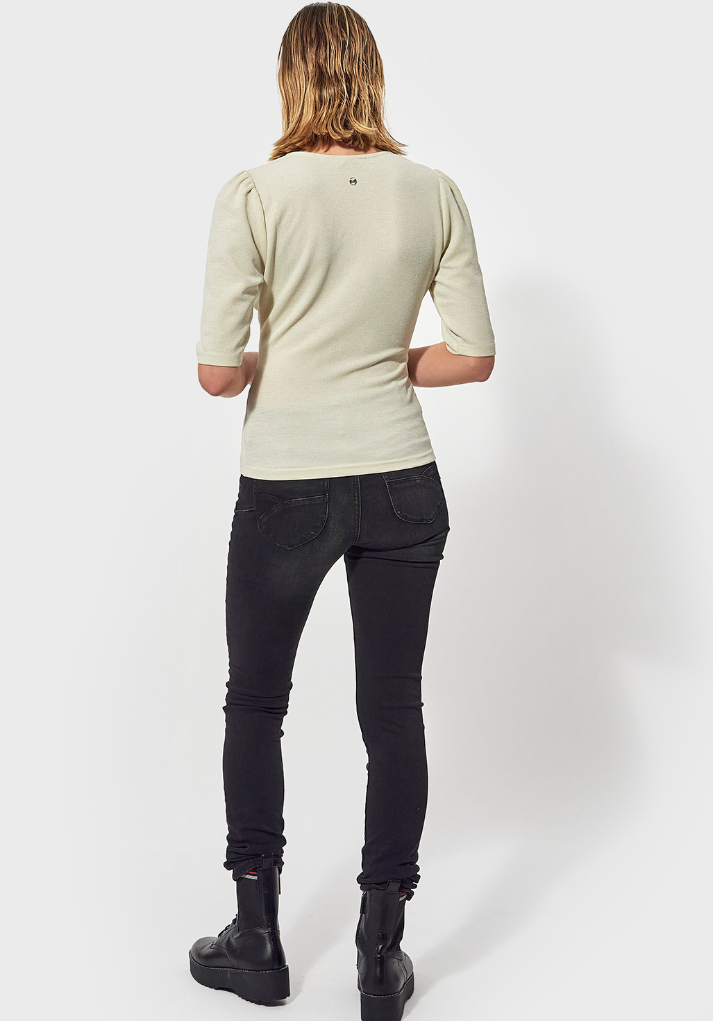 PALMI  T-shirt ajusté beige pailleté Femme
