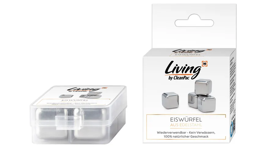 CleanPac Edelstahl Eiswürfel-Set silber