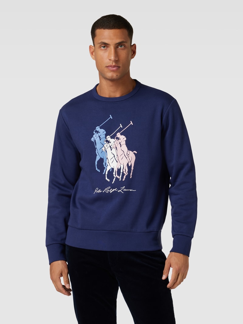 Sweatshirt mit Motiv-Print in ozean blau