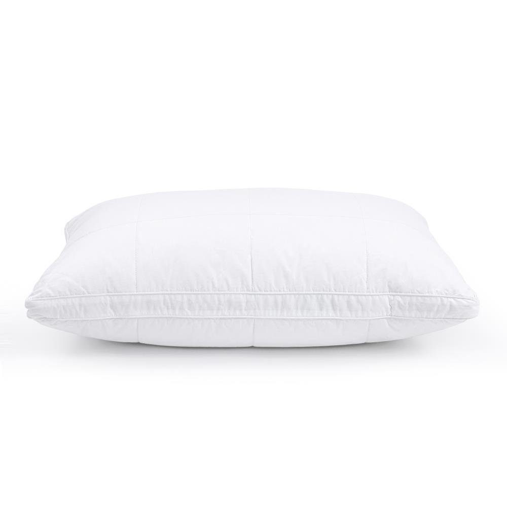 3-Kammer-Kopfkissen 3-KAMMER-3D-MIKROGEL-KISSEN WEISS, Sitheim-Europe, Füllung: Unten und oben: 120 g/m² Microgel-Polyester Kern: weiße Gänsefedern, Bezug: Baumwolle, seitenschläfer, rückenschläfer, Bauchschläfer