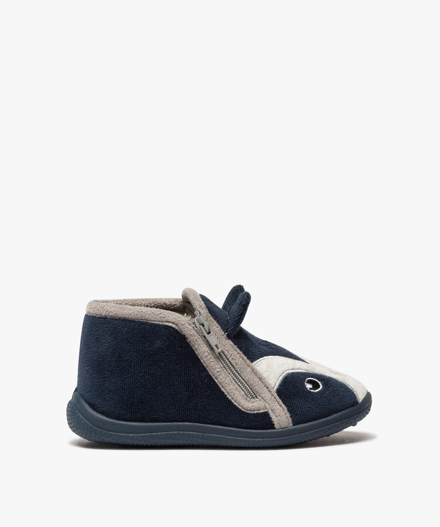 Chaussons bébé Garçon bottillons velours avec tête de loup marine | GEMO