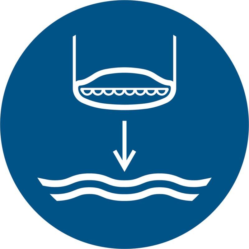 Djois Warnschild Rettungsboot fieren beim Aussetzvorgang Klebstoff, einschraubbar PP (Polypropylen) 20 (B) x 0,14 (H) cm 3 Stück