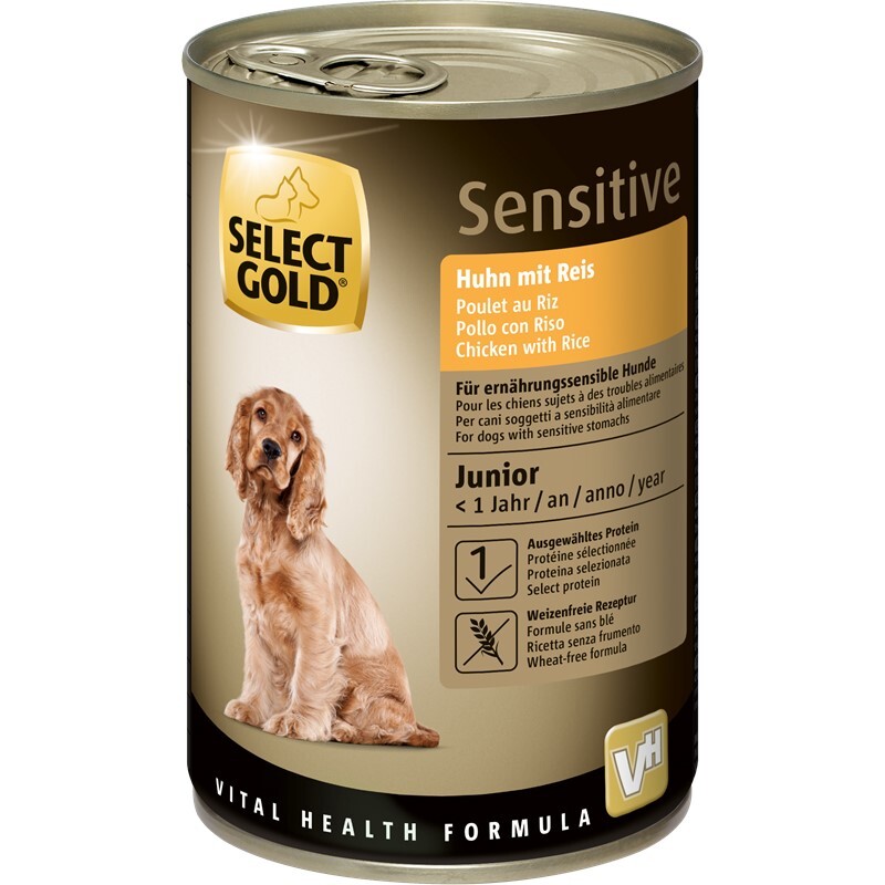 SELECT GOLD Hundenassfutter SELECT GOLD Sensitive Junior Huhn & Reis 24x400 g