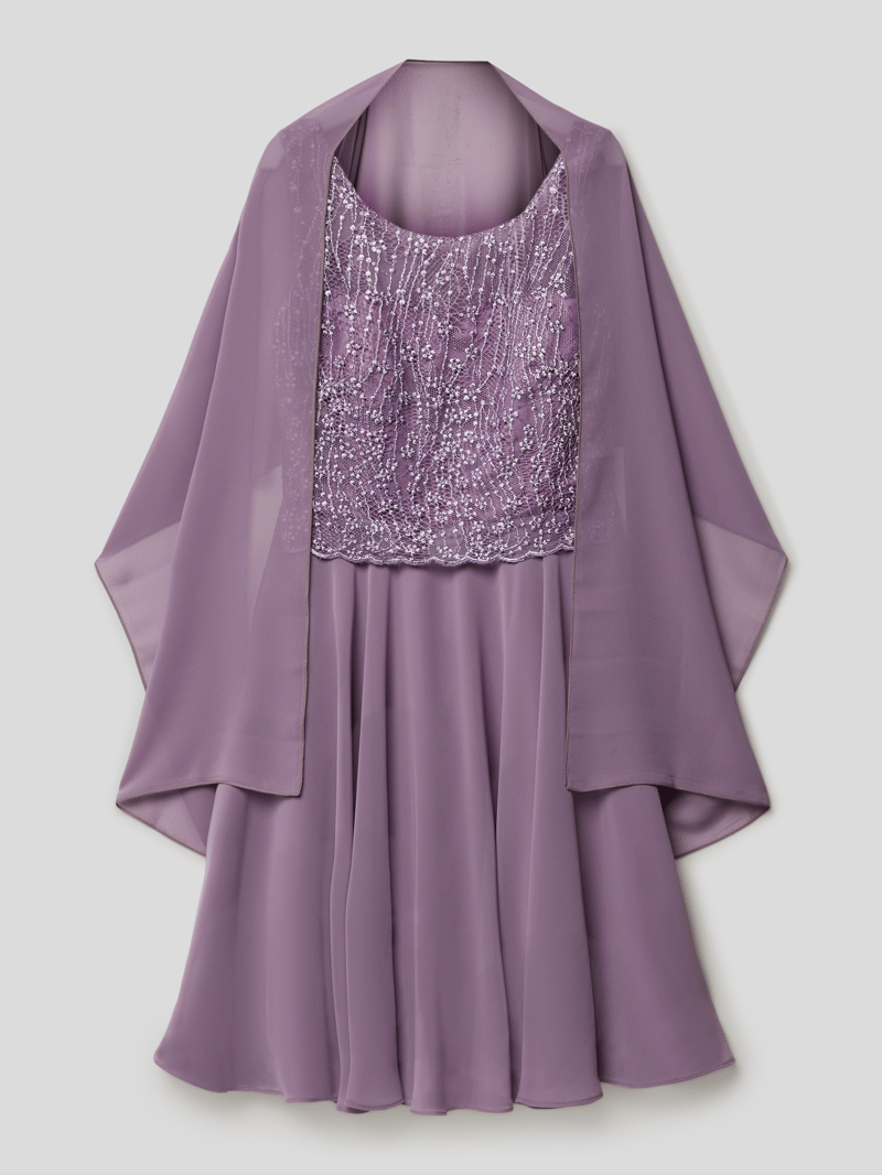 Kleid mit Stola in flieder