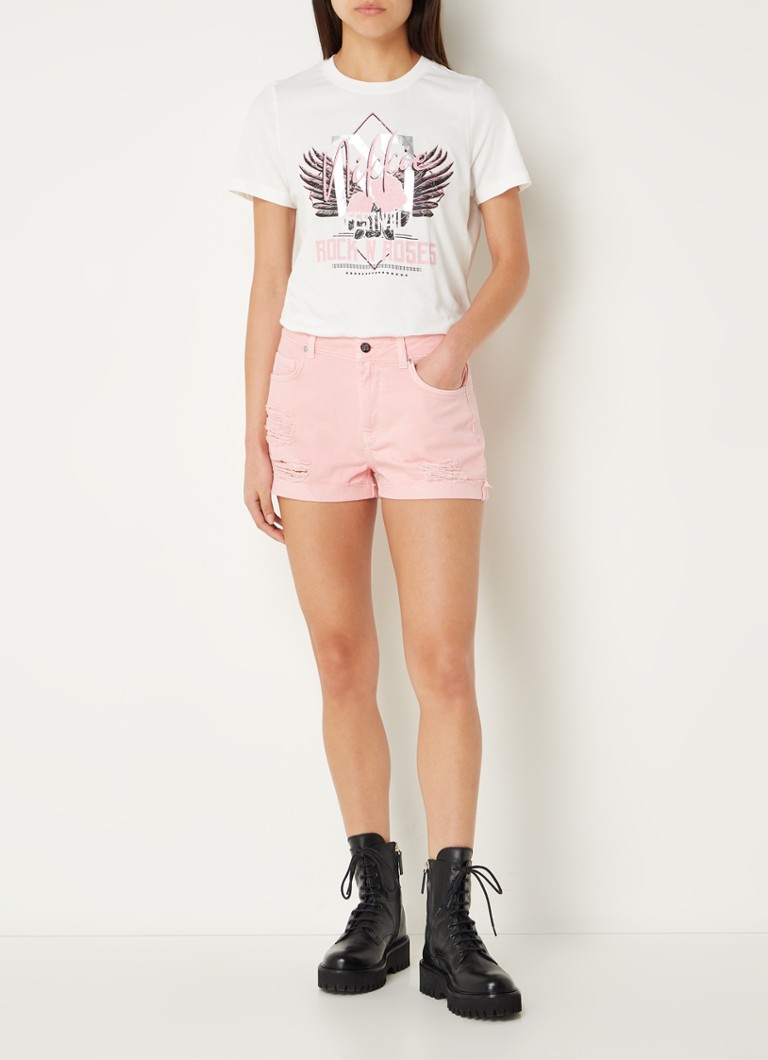 NIKKIE  Brentwood high waist slim fit korte broek van denim