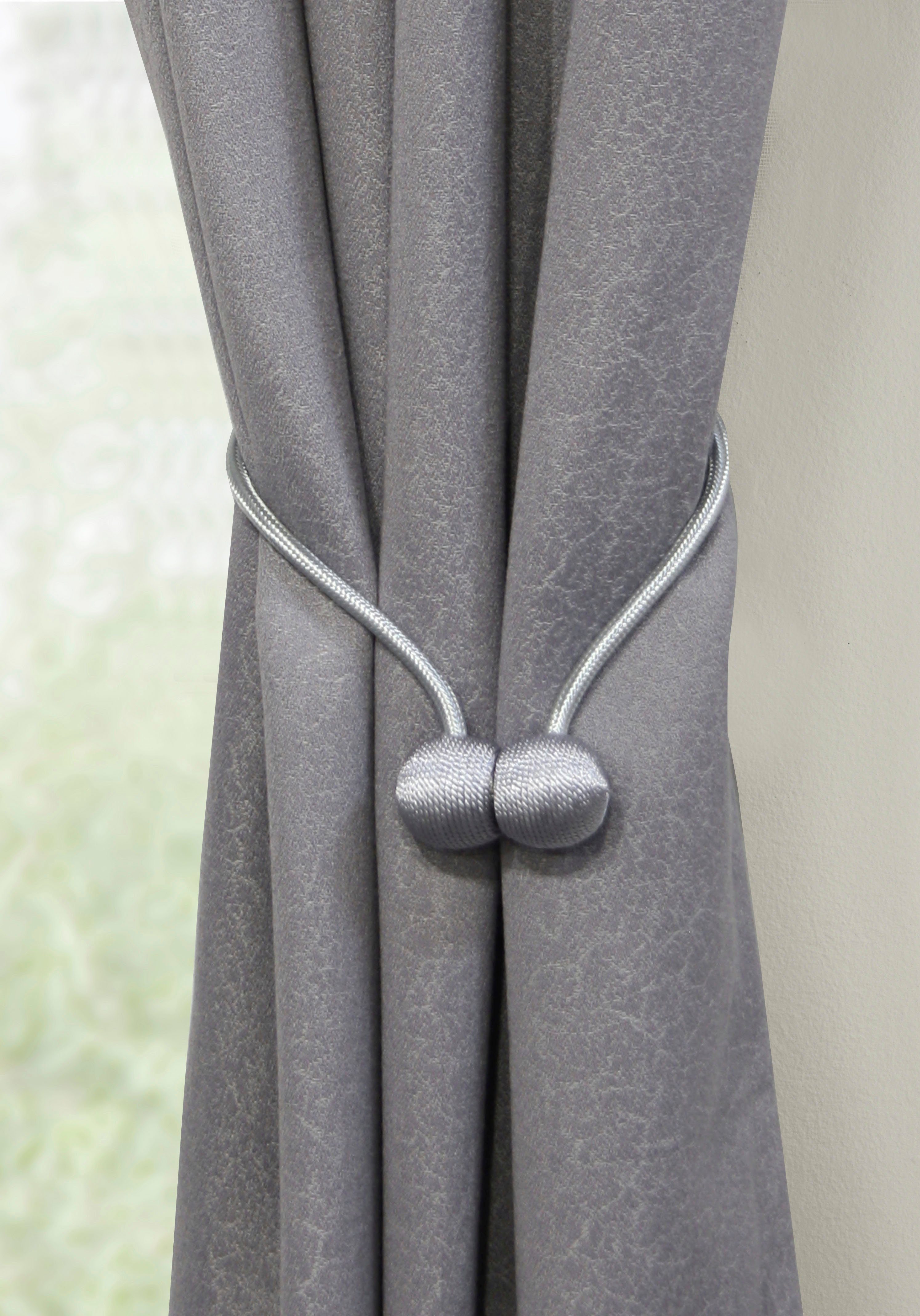 Raffhalter Raffhalter Flex-S mit Magnet, GARDINIA, (2-tlg), vielfältige Anbringungsmöglichkeiten