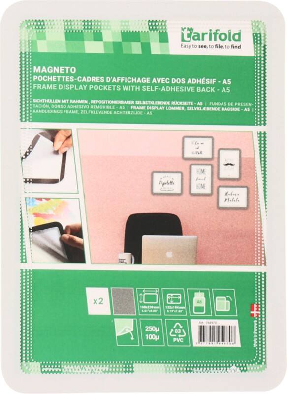 Djois Magneto DIN A5 Inforahmen Selbstklebend Grau PP, PVC 194970 16,8 (B) x 0,2 (T) x 23 (H) cm 2 Stück