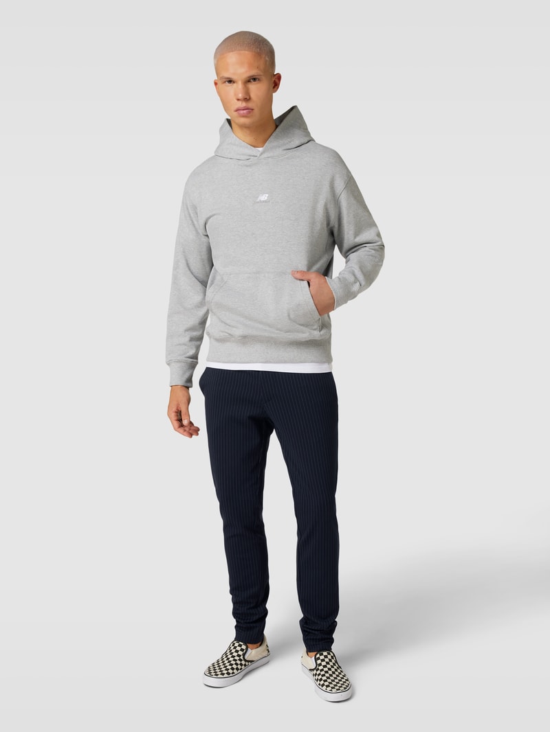 Chino mit Stretch-Anteil Modell 'Mark' in dunkelblau meliert