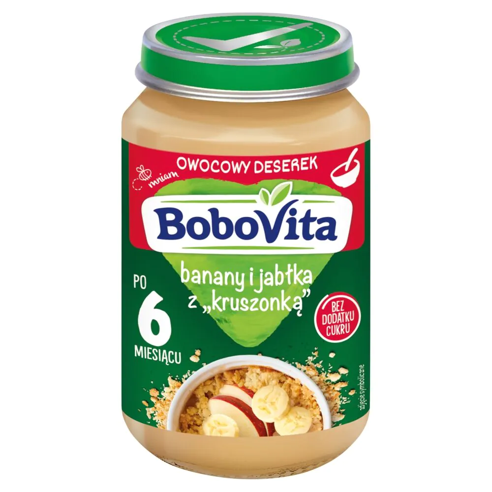 Bobovita bananai ir obuoliai su trupiniais - desertas 190 g