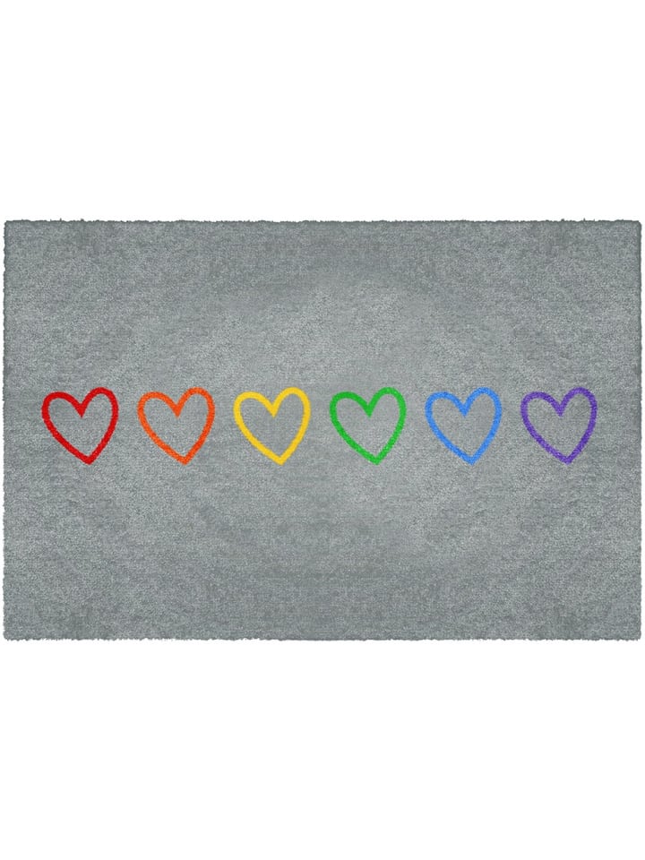 GMD Living Schmutzfangmatte, Fußmatte, Türmatte HERZEN  in grau günstig kaufen 50 x 75 cm