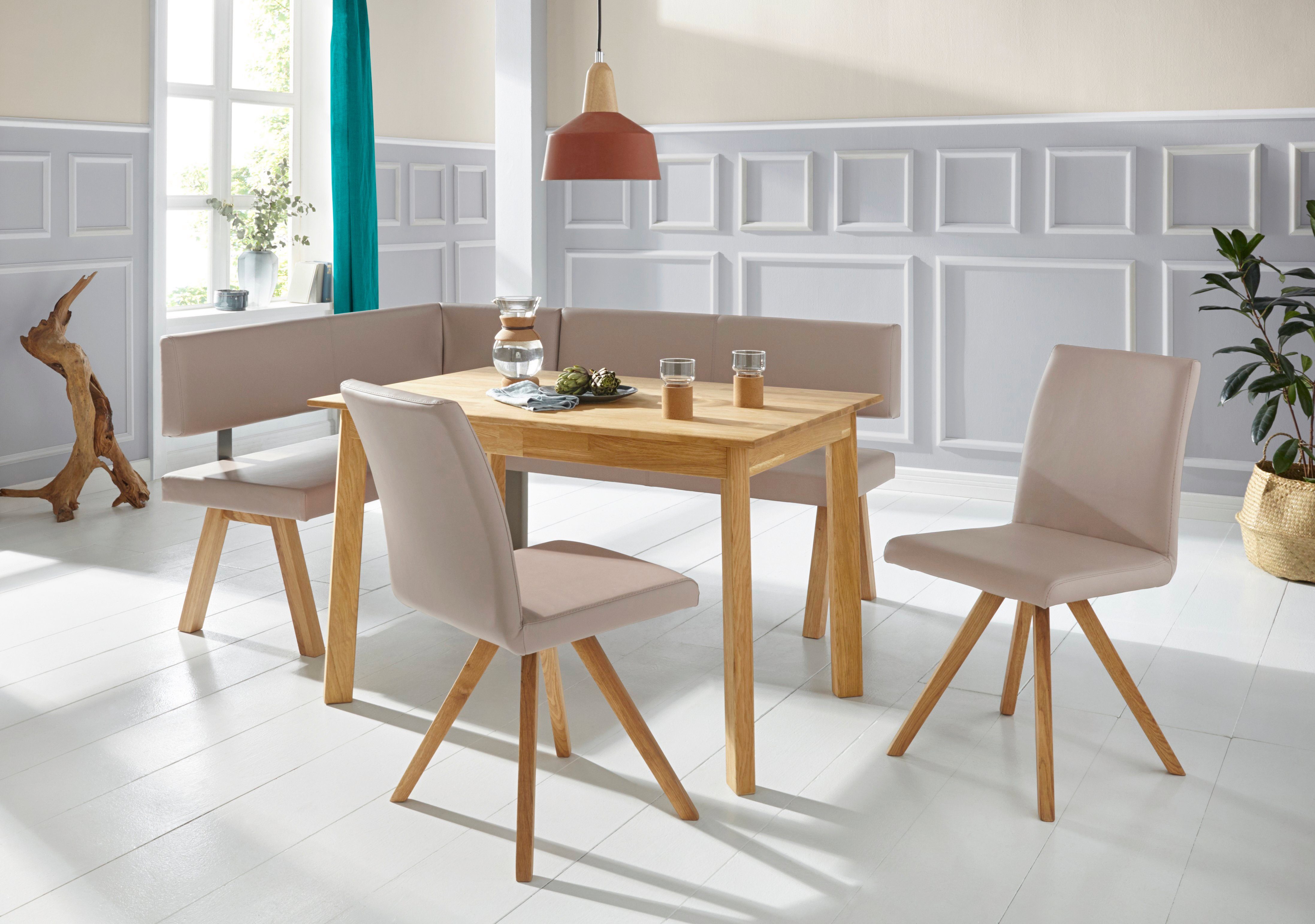 Home affaire Schalenstuhl Rio (Set, 2 St), Bezug in Kunstleder oder Strukturstoff und das Gestell ist Eiche geölt