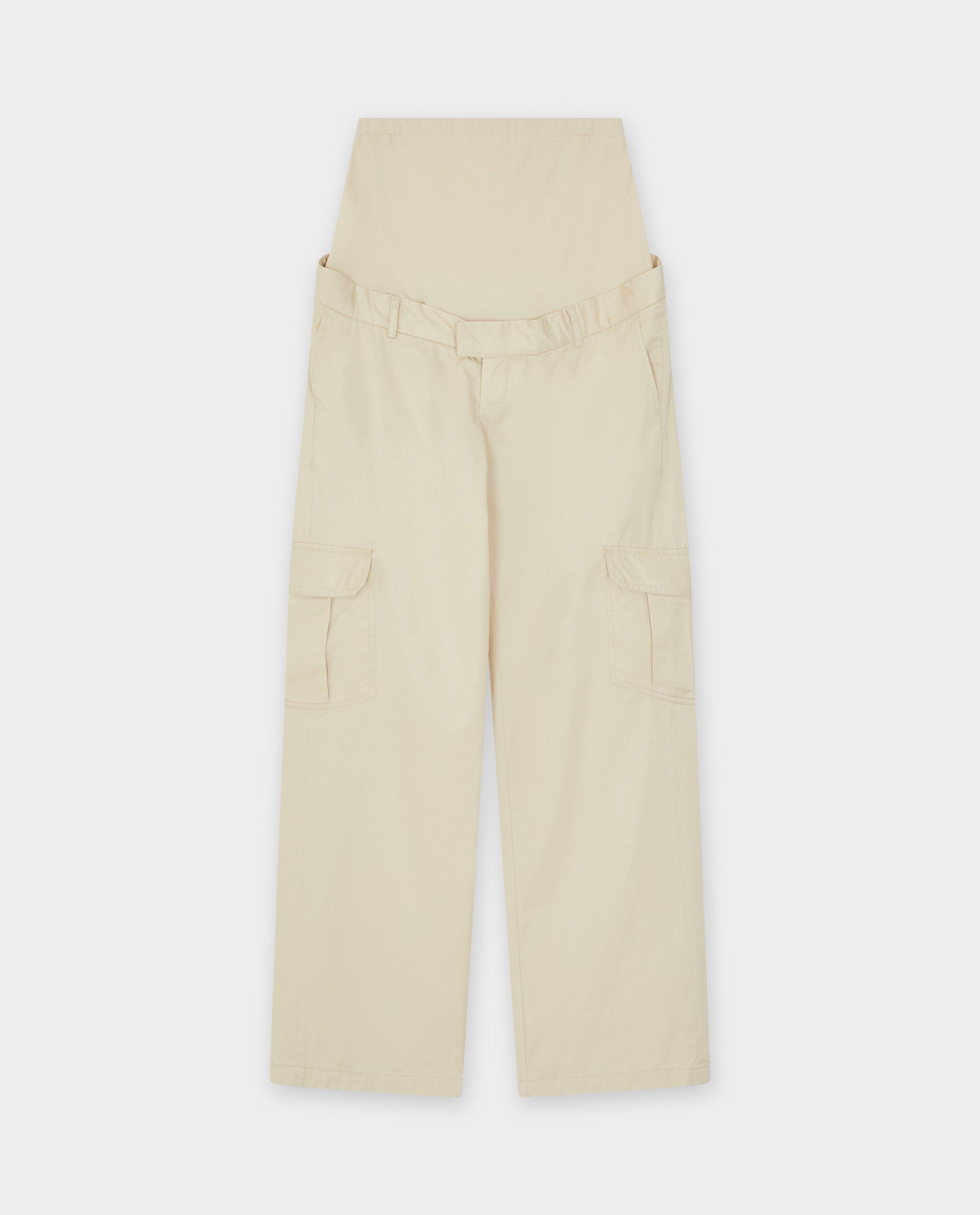 Atelier Maman Beige kismamanadrág, cargo fit, khaki