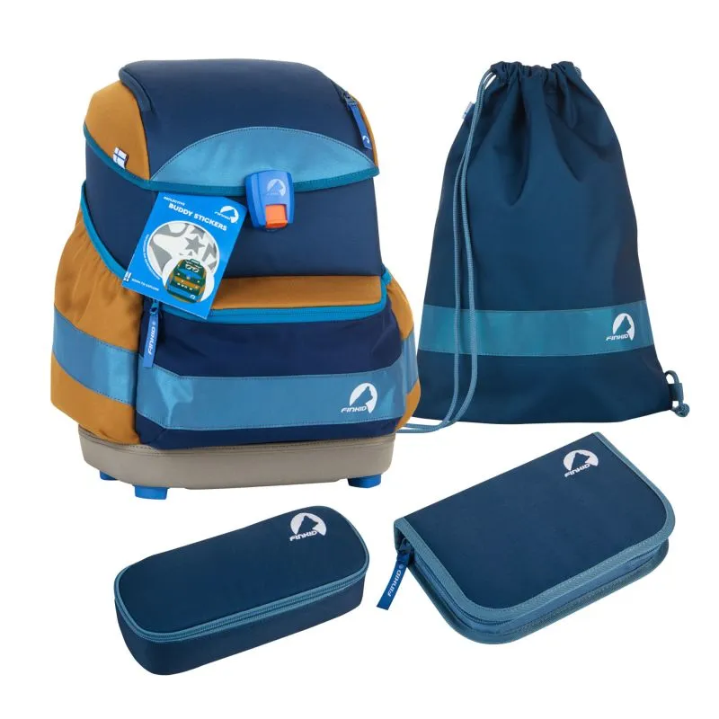 finkid BUDDY EKO SPORT 4tlg. Schulranzenset - sky mix