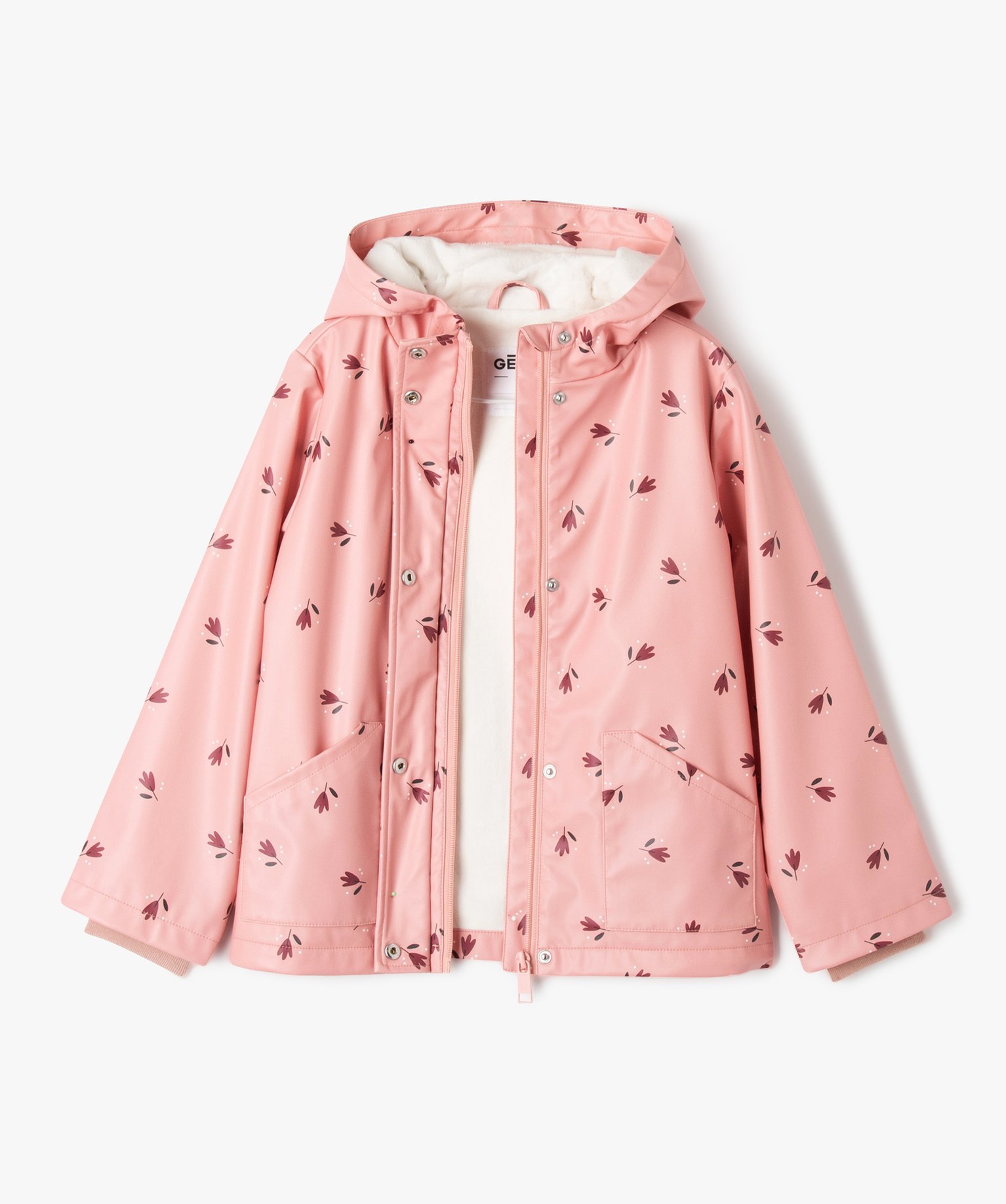 Imperméable à capuche et doublure chaude fille multicolore | GEMO