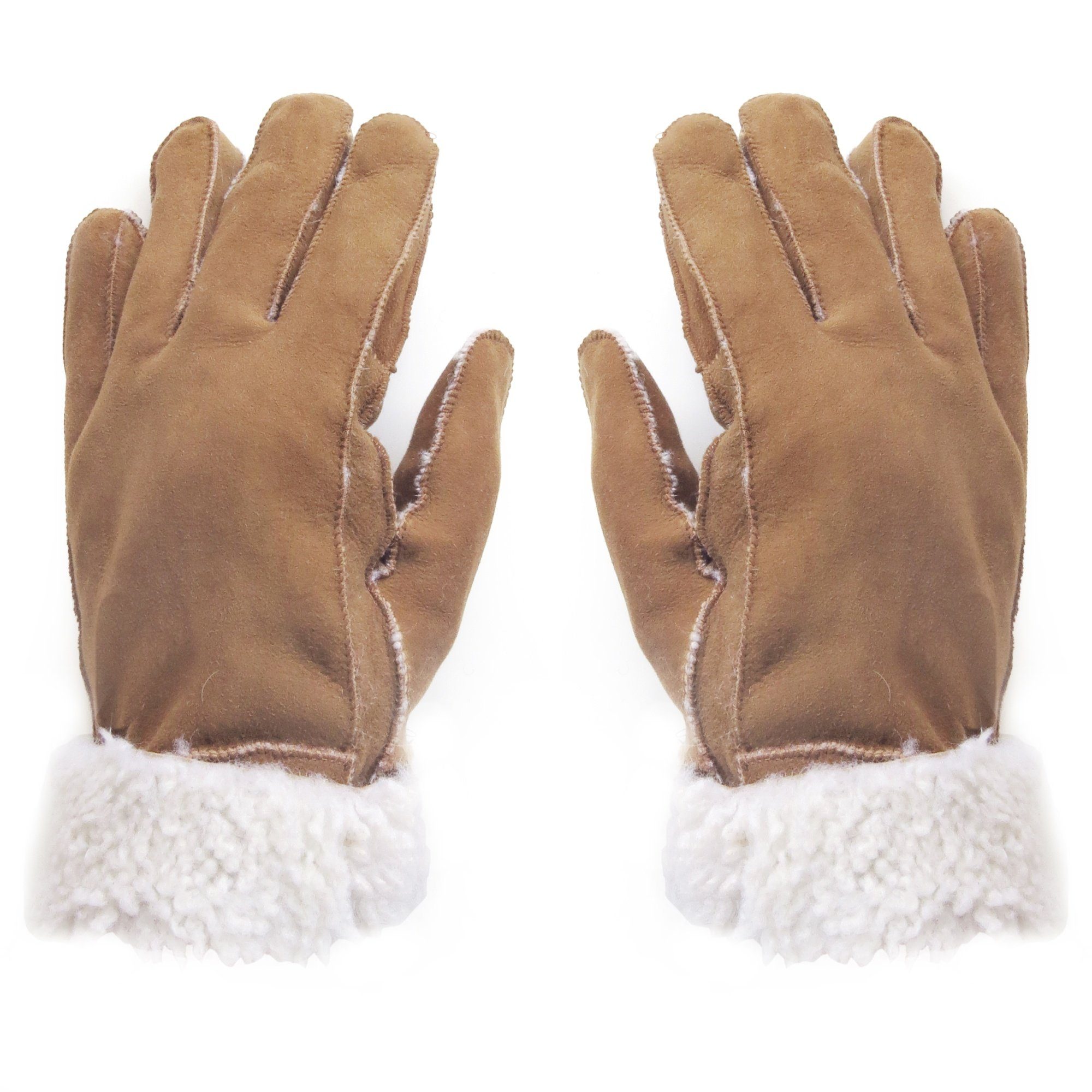 Sonia Originelli Winter-Arbeitshandschuhe Handschuhe aus Lammfell Schaffell unisex hochwertig warm Farben können abweichen, Struktur des Fells kann abweichen
