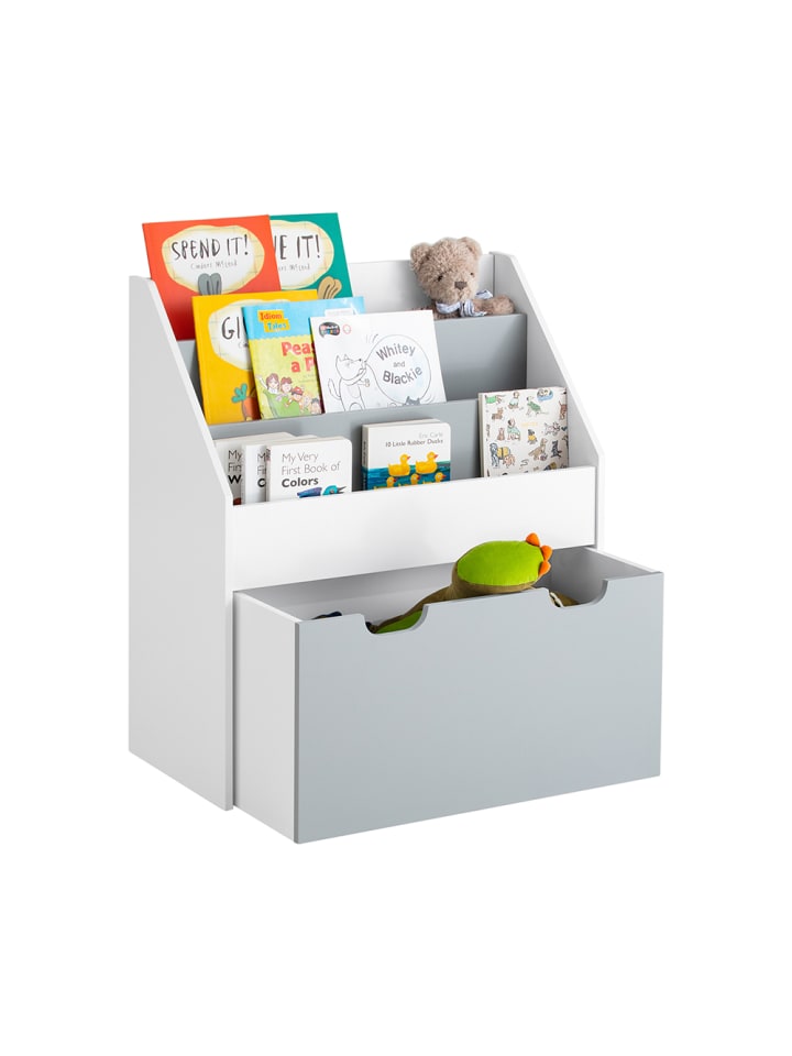 SoBuy Bücherregal in Weiß/ Hellgrau - (B)63 x (H)70 x (T)30cm günstig kaufen onesize