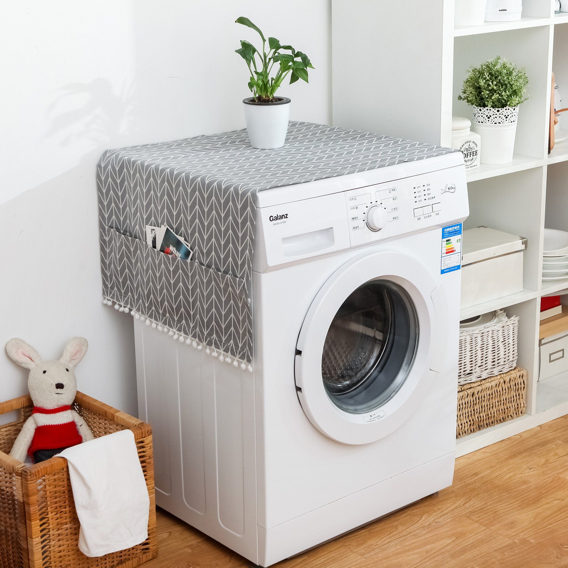 FELIXLEO Wäschespinne-Schutzhülle Waschmaschinen Staubschutz mit Aufbewahrungstasche 2 Stück 130*55 cm