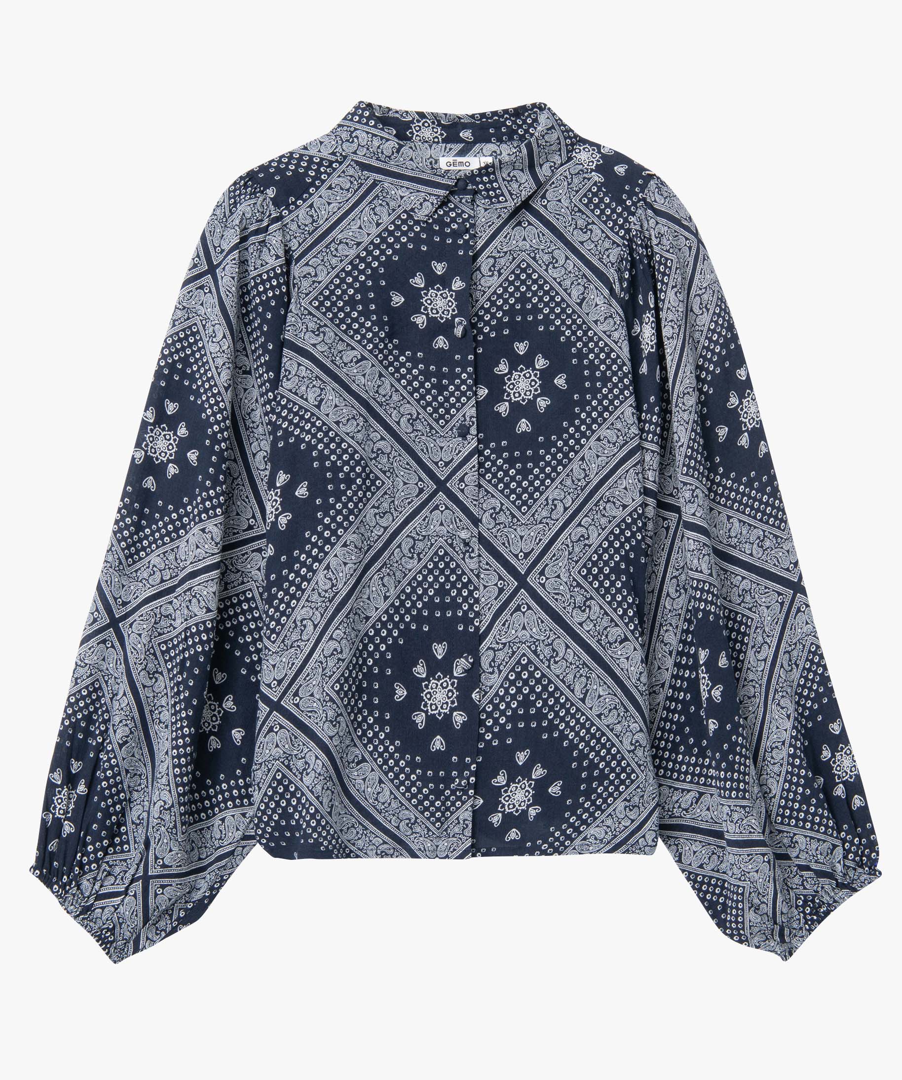 Chemise femme imprimée à manches extra larges imprime | GEMO