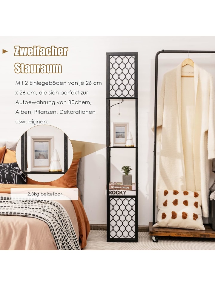 COSTWAY Stehleuchte Regal in Schwarz günstig kaufen 26 cm