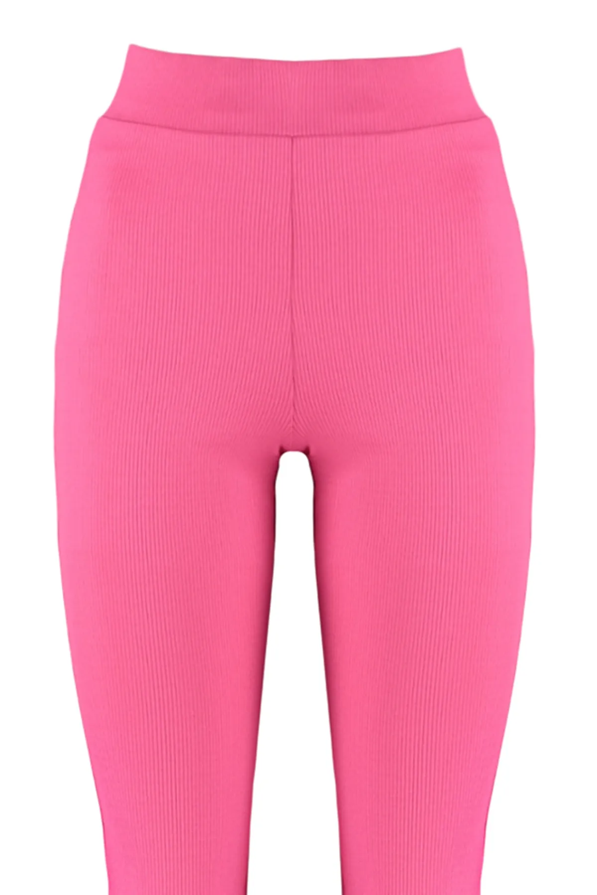 Trendyol Collection  Fuchsia gerippte, ausgestellte/spanische Leggings mit hoher Taille und gestrickter Leggings TWOSS23PL00135