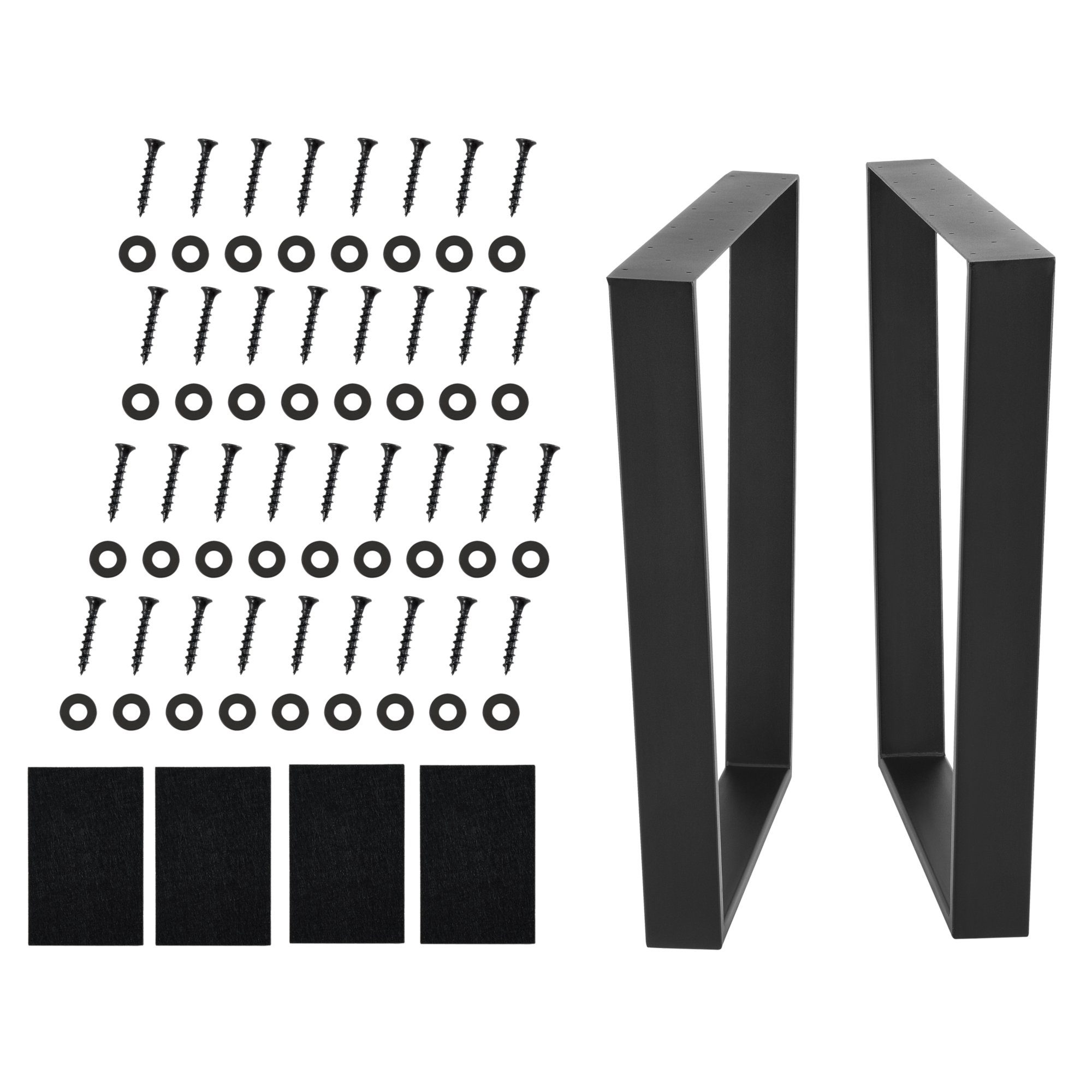 en.casa Tischgestell, Lalling Tischuntergestell 2er Set 55/75x72cm Stahl Schwarz